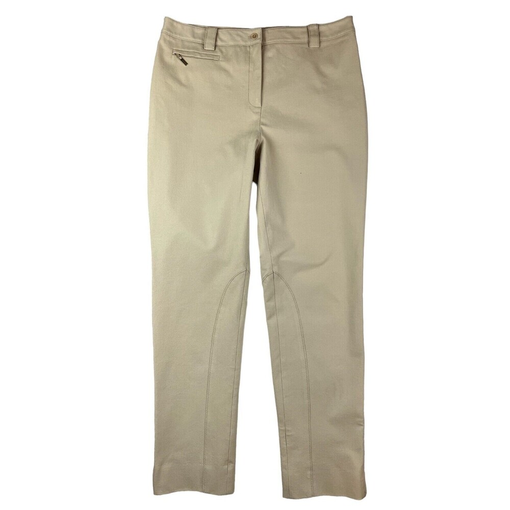 Worth Women's Khaki Beige Equine Style Zip Ankle Casual Pants Size 12 USA Made